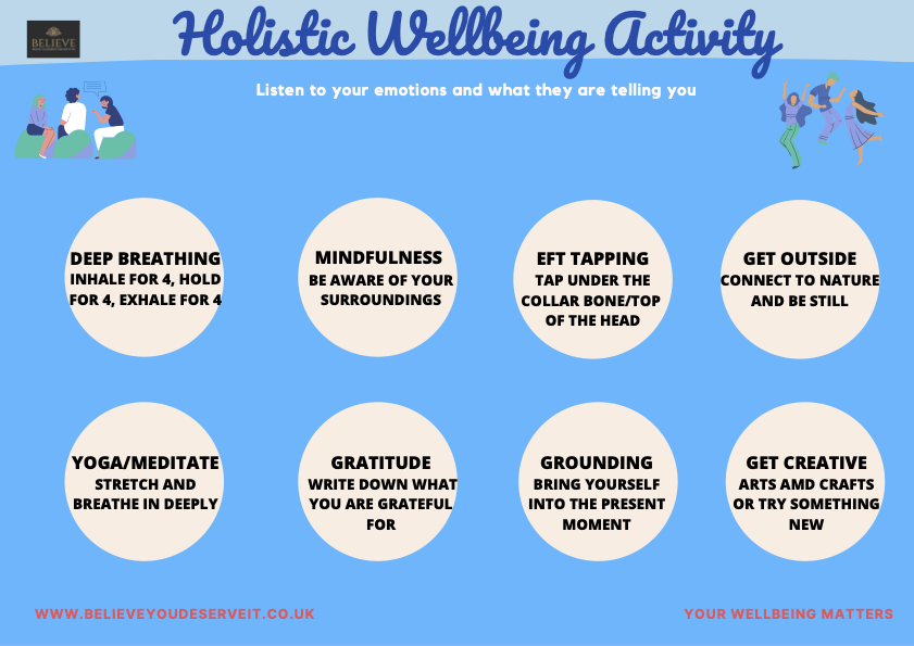 Holistic wellbeing activity sheet